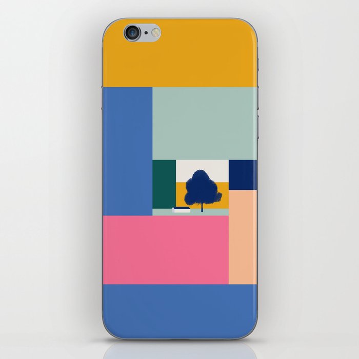 Color block geometrical landscape iPhone Skin