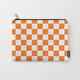 Checkered Pattern Orange and White Carry-All Pouch | Graphicdesign, Apricots, Vivid, Square, Spring, Summer, Mango, Pumpkin, Nectarines, Mandarin 