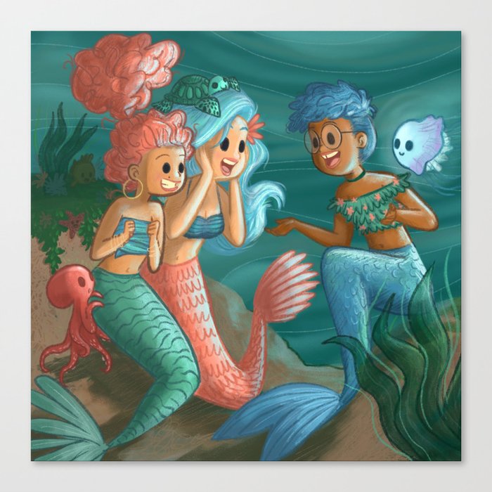 Mermaid News Canvas Print