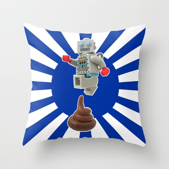 Poo jumping Throw Pillow
