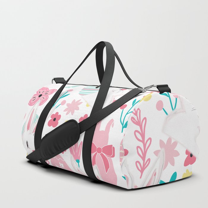 Easter Bunny And Eggs Floral Pattern  Duffle Bag