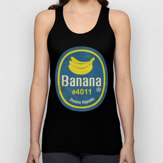 Banana Sticker On Blue Unisex Tank Top