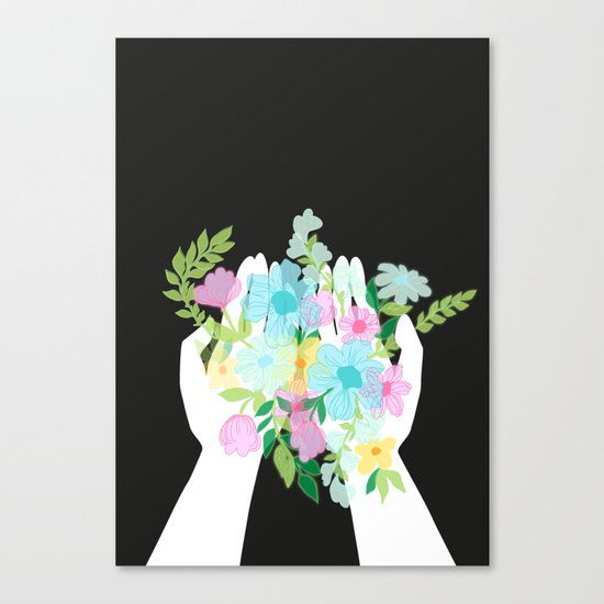 take these flowers Canvas Print