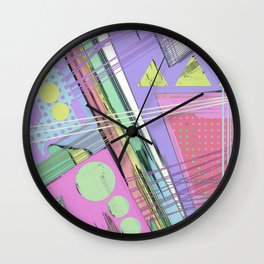 Snip Wall Clock | Painting, Triangles, Circlesspots, Palecolour, Digital, Collageshapes, Grids, Geometricshapes, Abstract, Lines 