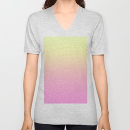 PEACH DREAMS - Minimal Plain Soft Mood Color Blend Prints V Neck T Shirt