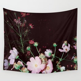cosmos flowers at night Wall Tapestry