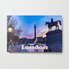 United Kingdom, London Metal Print | Column, Dusk, City, London, Buildingexterior, Unitedkingdom, Urban, Tourism, Photo, Trafalgarsquare 