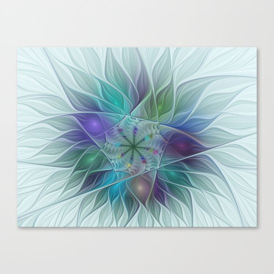 Colorful Fantasy Flower Fractal Art Abstract Canvas Print