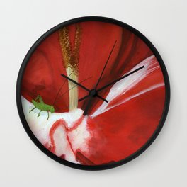 Scarlet and White Gladiolus, August Birth Flower Wall Clock