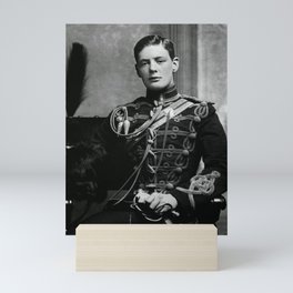 Winston Churchill, 1895 black and white portrait photograph Mini Art Print
