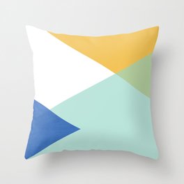 Geometrics - primary & cyan Throw Pillow