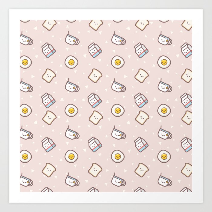 Cute Blush Pink Pastel Color Funny Milk Food Pattern Art Print By Pink Water Society6