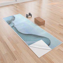 Minimalist Landscape In Blue Colors Yoga Towel