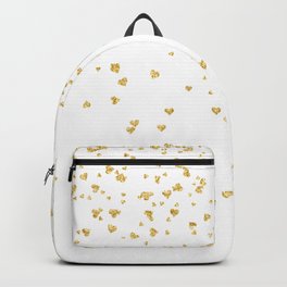 Falling hearts gold glitter confetti - Heart Love Valentine Backpack