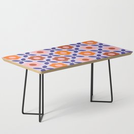 Retro Flower Pattern - orange periwinkle Coffee Table