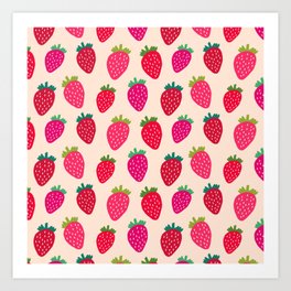 In the Strawberry Patch Pattern Art Print
