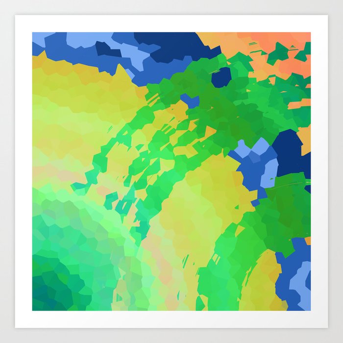 Abstract Mixed Media Series Sunrise Over The Ocean 26 Art Print