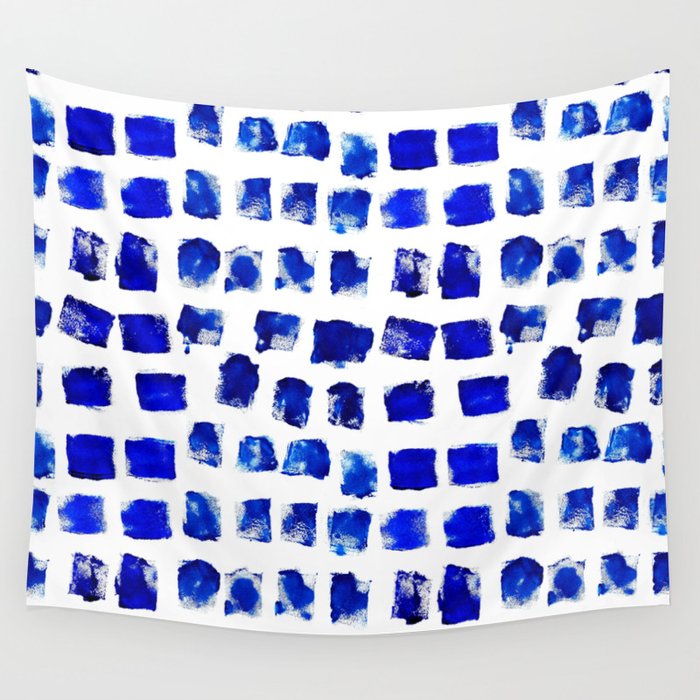 Blue brush Wall Tapestry