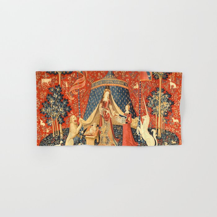 Lady and The Unicorn Medieval Tapestry Hand & Bath Towel