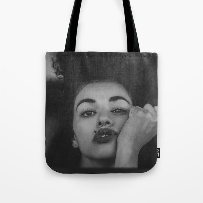 Fifty shades of black; African American female model black and white photograph - photography - photograph Tote Bag