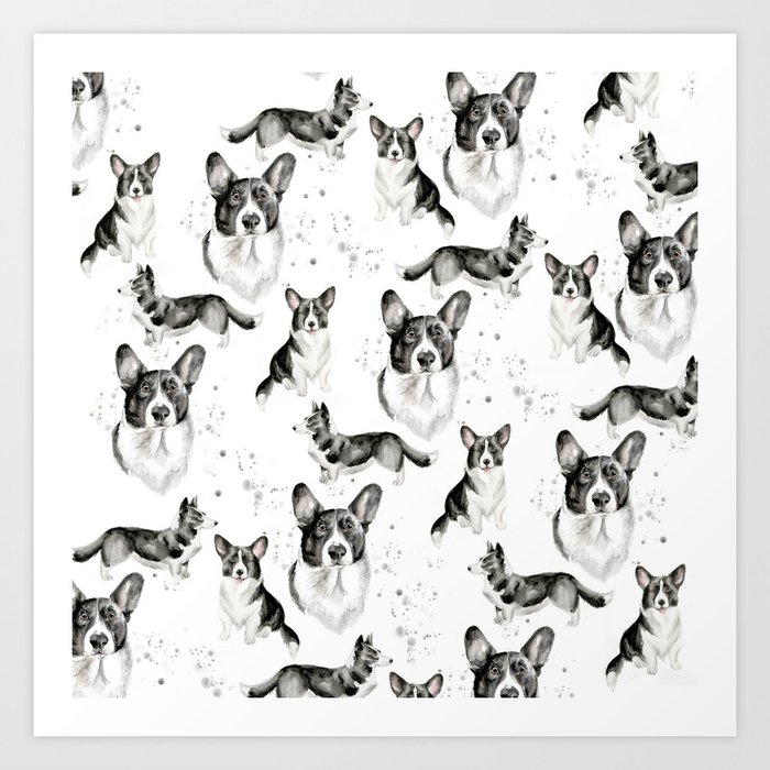 Corgi Collection Cardigan Welsh Corgi Print 1 Art Print By