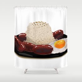 longsilog (pork longganisa, egg, fried rice) -filipino food Shower Curtain
