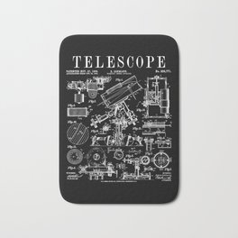Astronomy Teacher Astronomer Telescope Vintage Patent Print Bath Mat