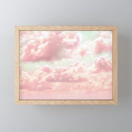 Pastel Pale Pink Cotton Candy Clouds Framed Mini Art Print