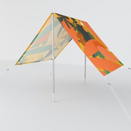 Floral Colorful Art Design Pattern in Orange Yellow and Green  Sun Shade