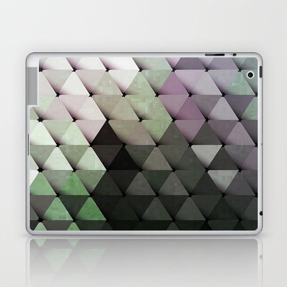 Triangles Rainbow Pink Green Gray Laptop & iPad Skin