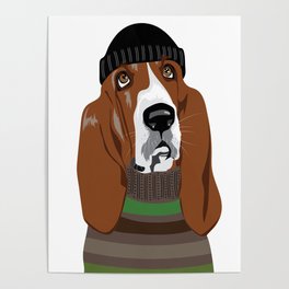 Basset dog Poster