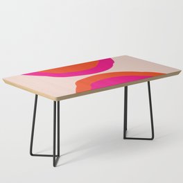 Curved Trajectories (Fuchsia Pink and Orange) Coffee Table