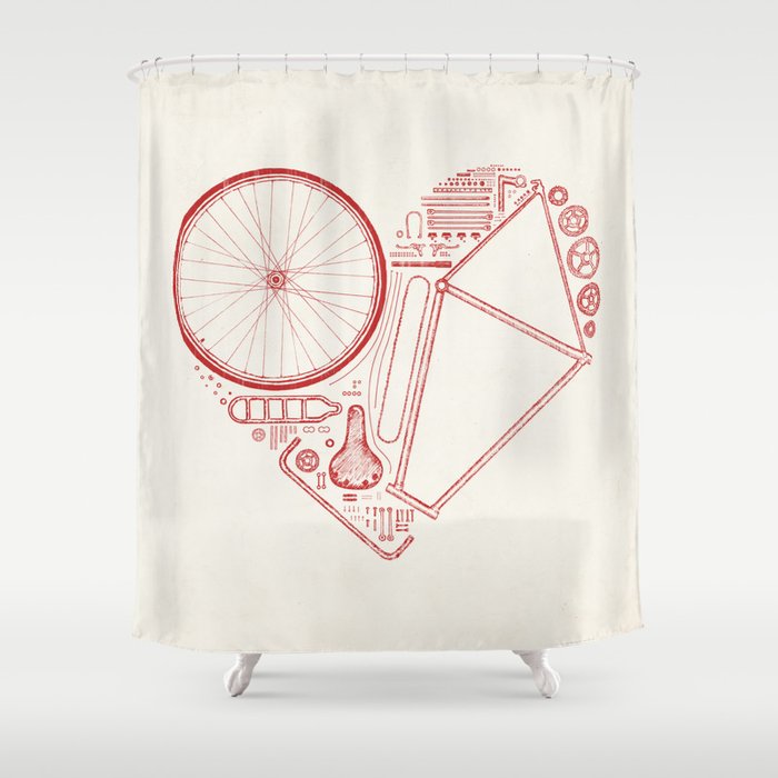 Love Bike Shower Curtain