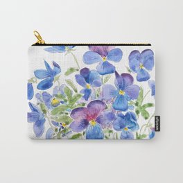 purple pansies bunch  Carry-All Pouch