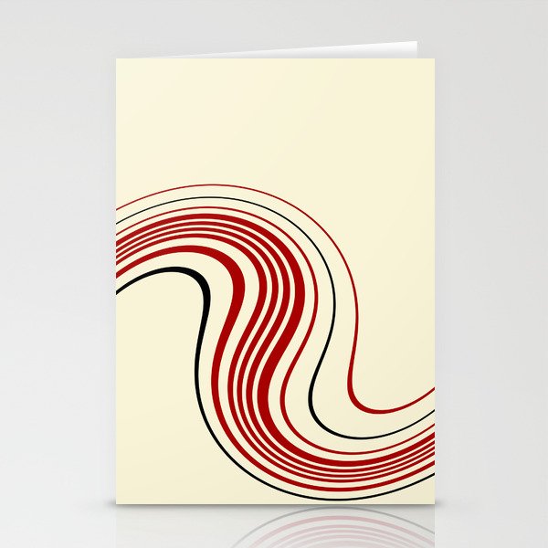 Simple Swirl - Red & Cream Stationery Cards