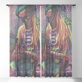 Jamaican Santeria Sheer Curtain