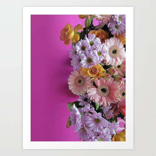 pink 'n flowers Art Print