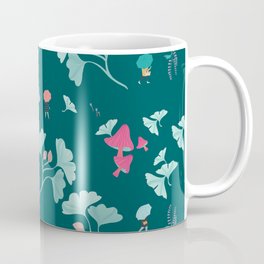 Ginkgo Midori Coffee Mug | Japan, Forest, Ginkgo, Fall, Leaf, Digital, Mushroom, Pop Art, Surreal, Floral 