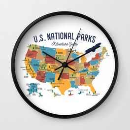 National Parks Adventure Guide Wall Clock
