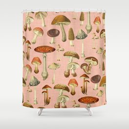 Mushrooms pink Shower Curtain