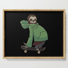 Sloth Skateboarding Serving Tray
