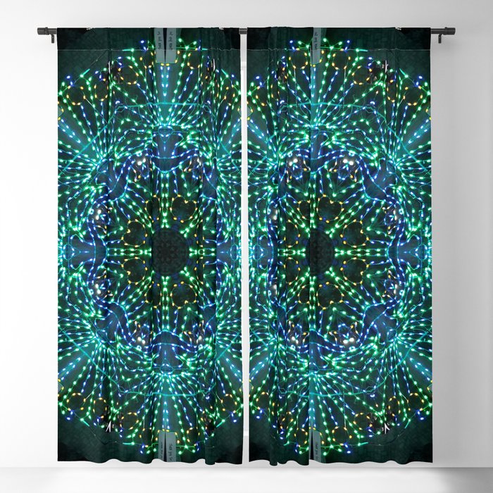 Kaleidoscope Fantasy On Lighted Peacock Shape Blackout Curtain By