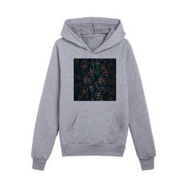 Navy and Copper Buttercup Flowers Kids Pullover Hoodies