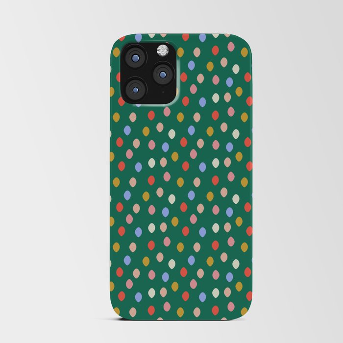 September Polka Dots in Dark Green iPhone Card Case