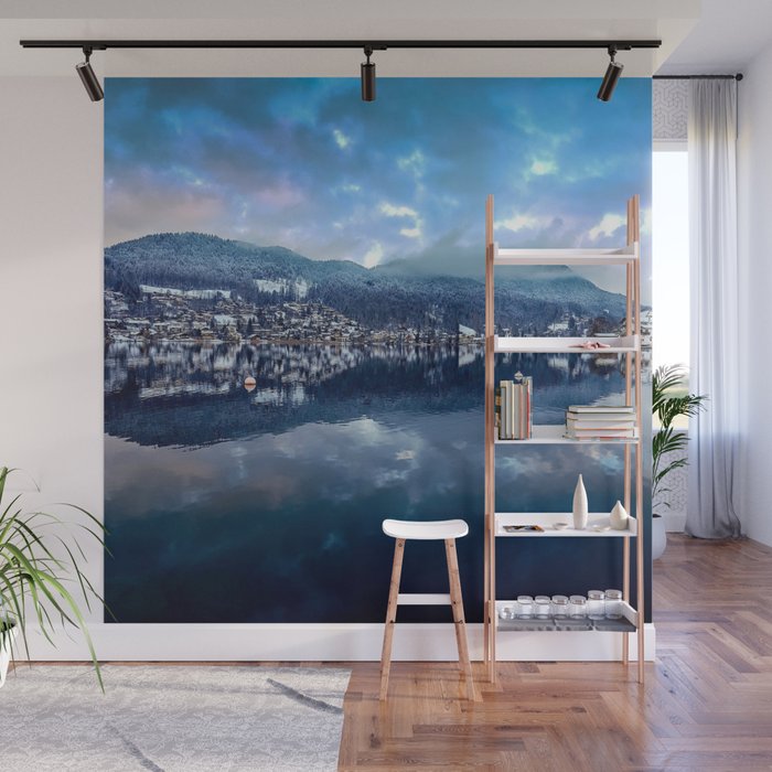 New Zealand Photography - Beautiful City Under The Mysterious Sky Wall Mural