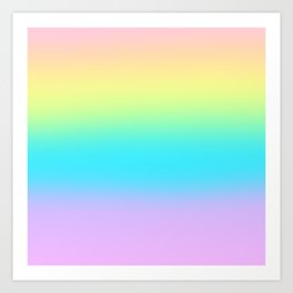 Striped Pastel Rainbow Gradient Art Print