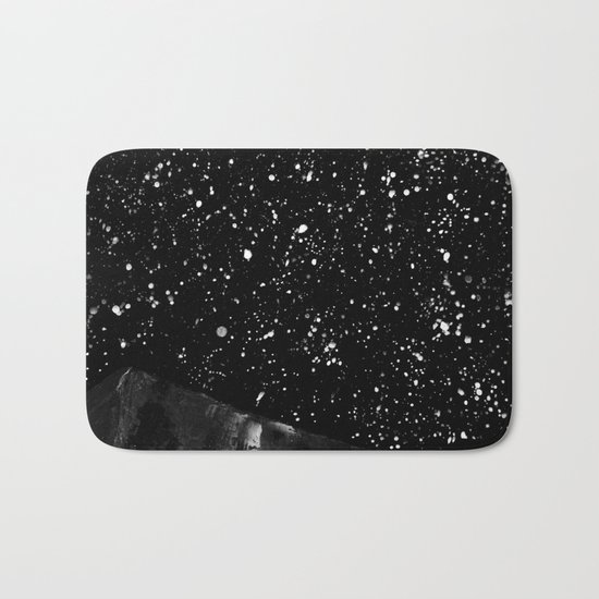 Moon Rising in the dark Black and White Bath Mat