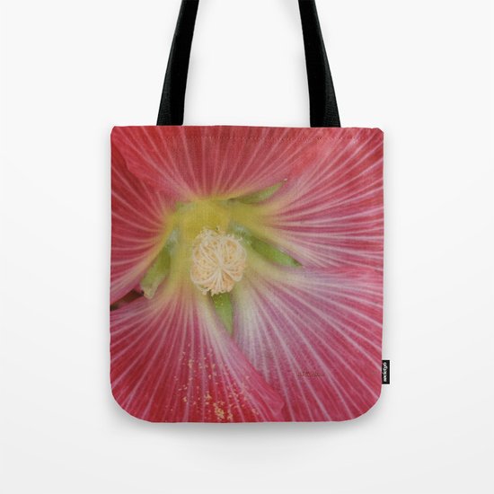 Heart of a Hollyhock Blossom Tote Bag