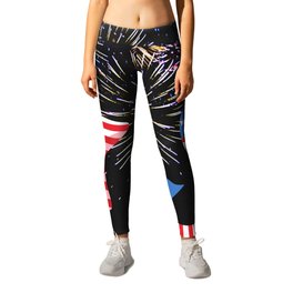 Fourtth of July with Flags Leggings
