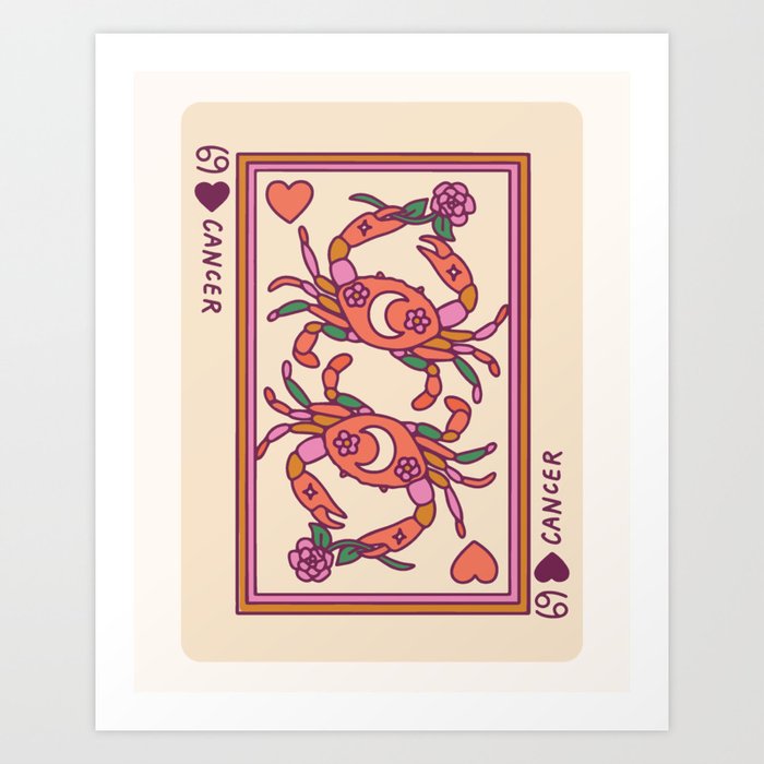 Cancer Playing Card Art Print